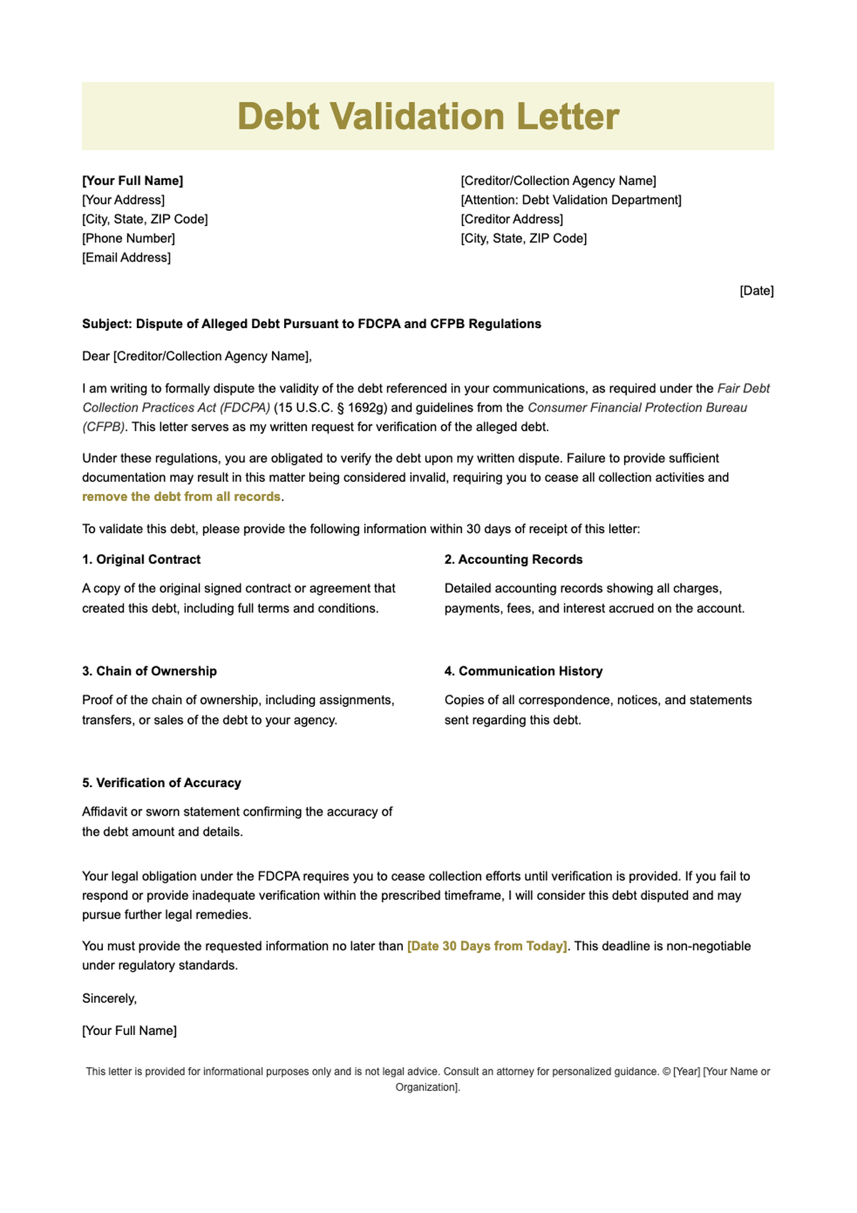 CFPB Debt Validation Letter Template with Fillable Fields_variant_1